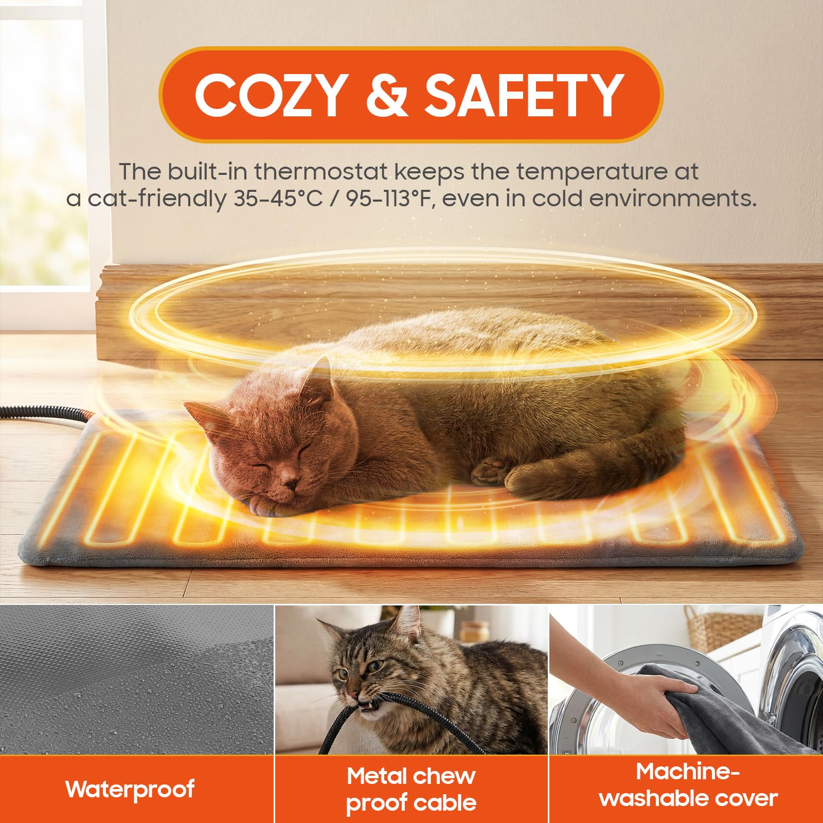 Chewlish outdoor heated cat house ground stakes secure shelter in wind.