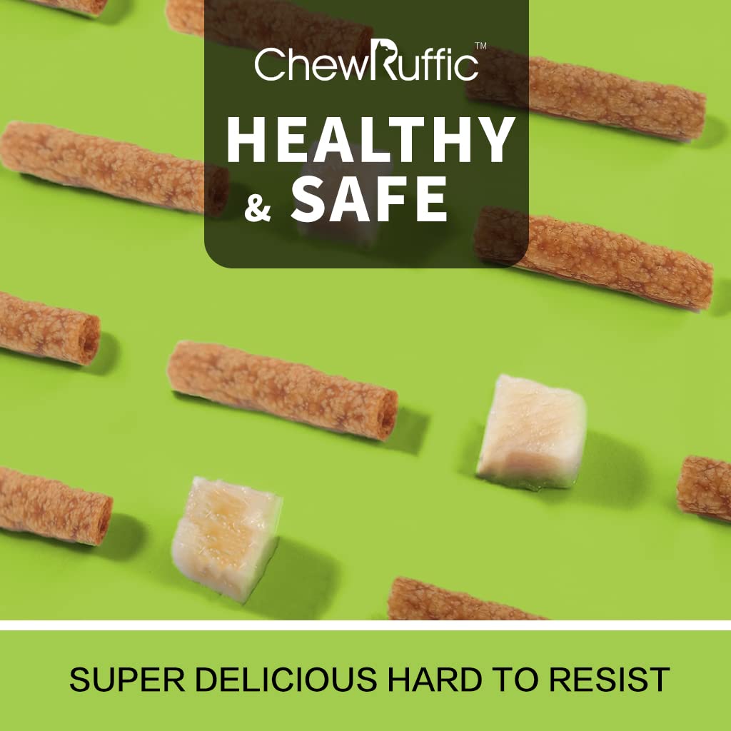 ChewRuffic Chicken Dog Chew Sticks dog enjoying treat during training session