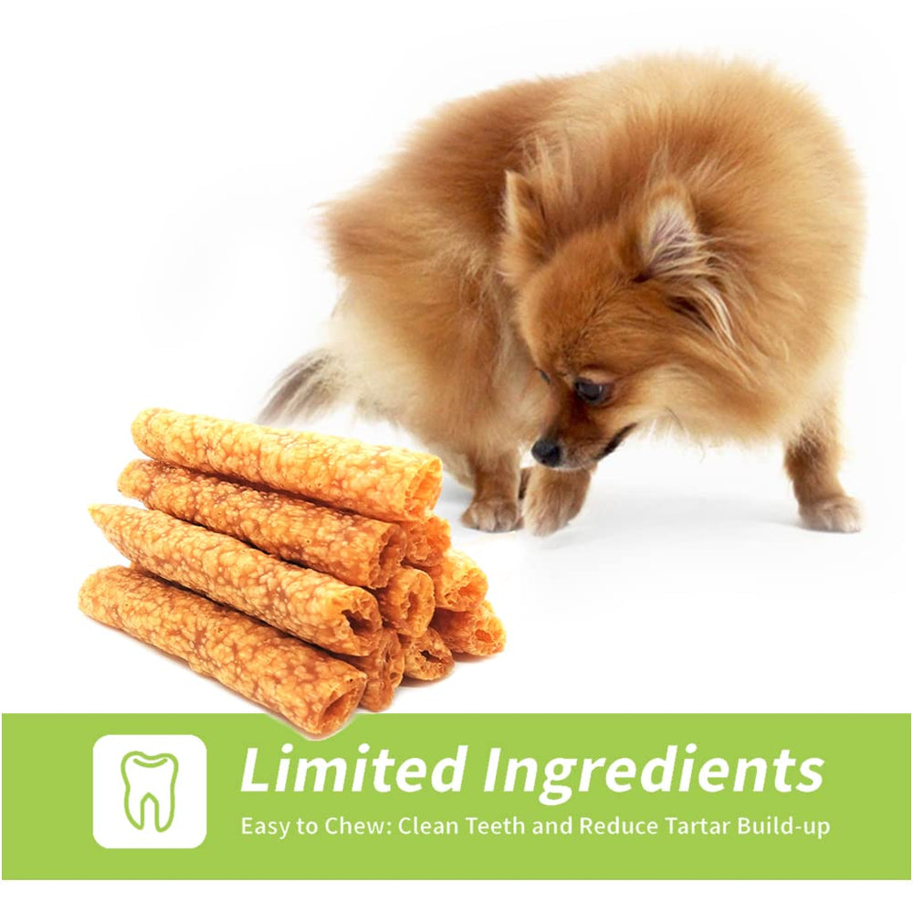 ChewRuffic Chicken Dog Chew Sticks supports healthy teeth and gums through chewing