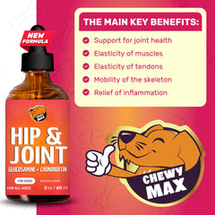 Chewy Max Glucosamine for Dogs hip-joint-support image highlighting mobility benefits.