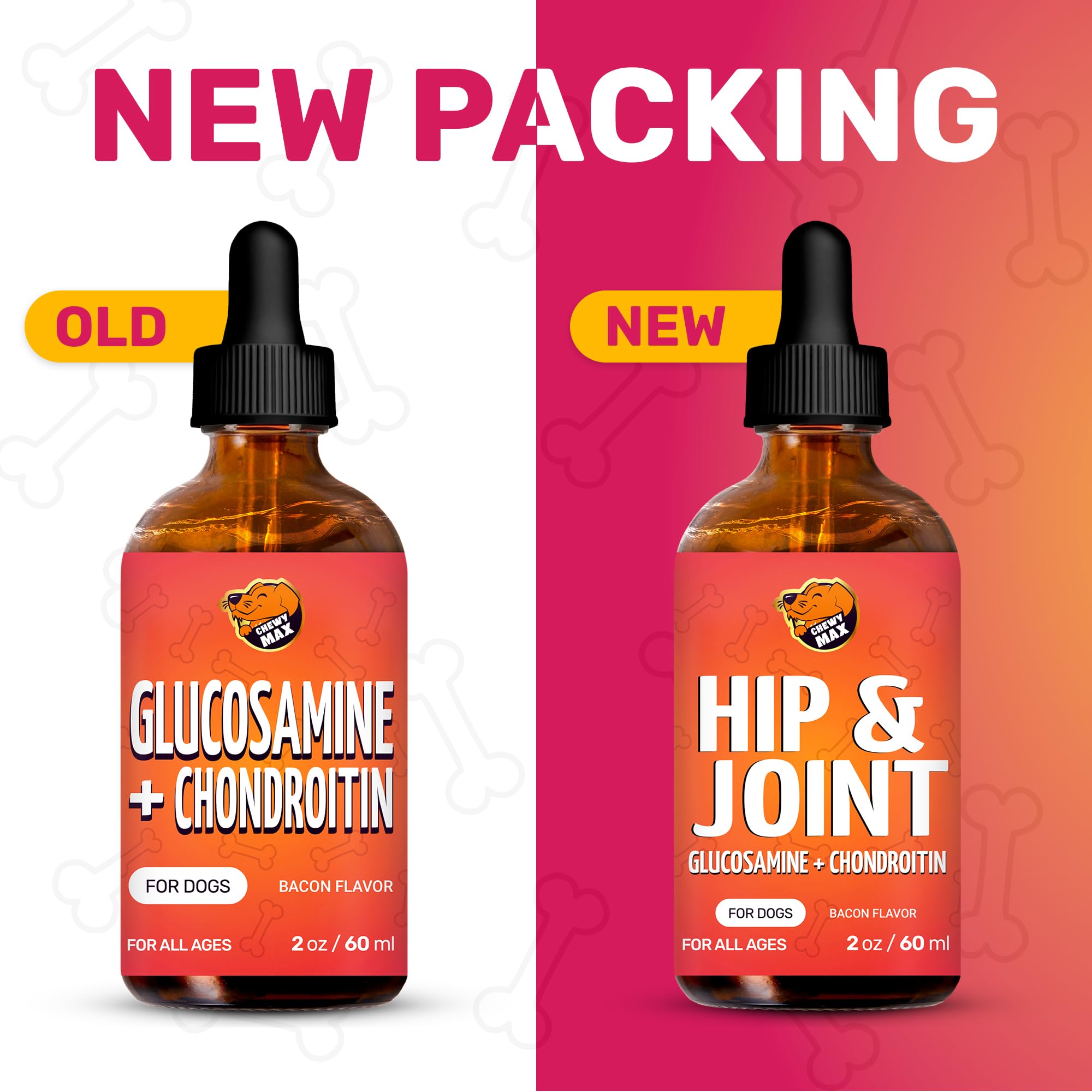 Chewy Max Glucosamine for Dogs liquid dispense shows easy-to-dose formula.