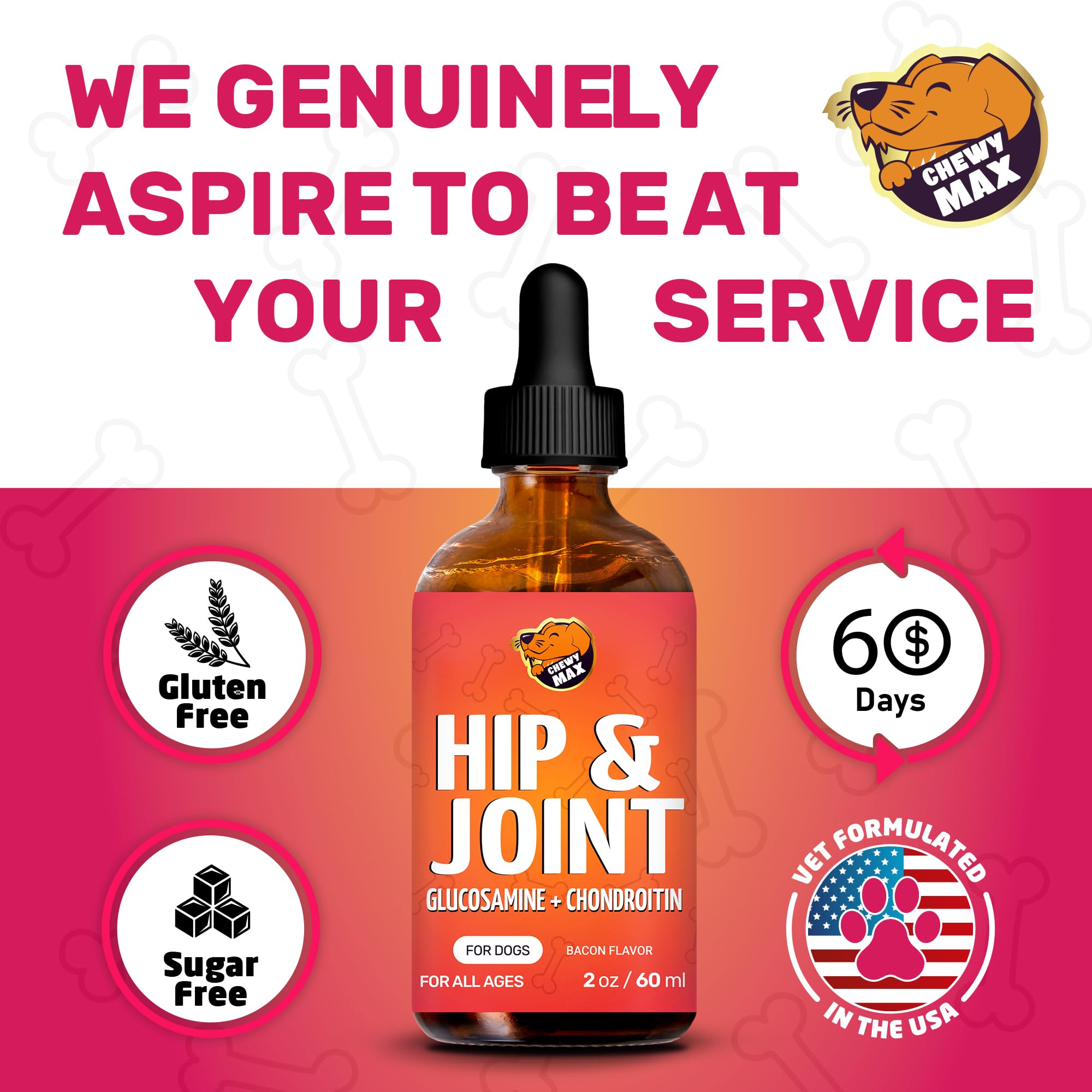 Chewy Max Glucosamine for Dogs natural-ingredients banner communicates wholesome care.