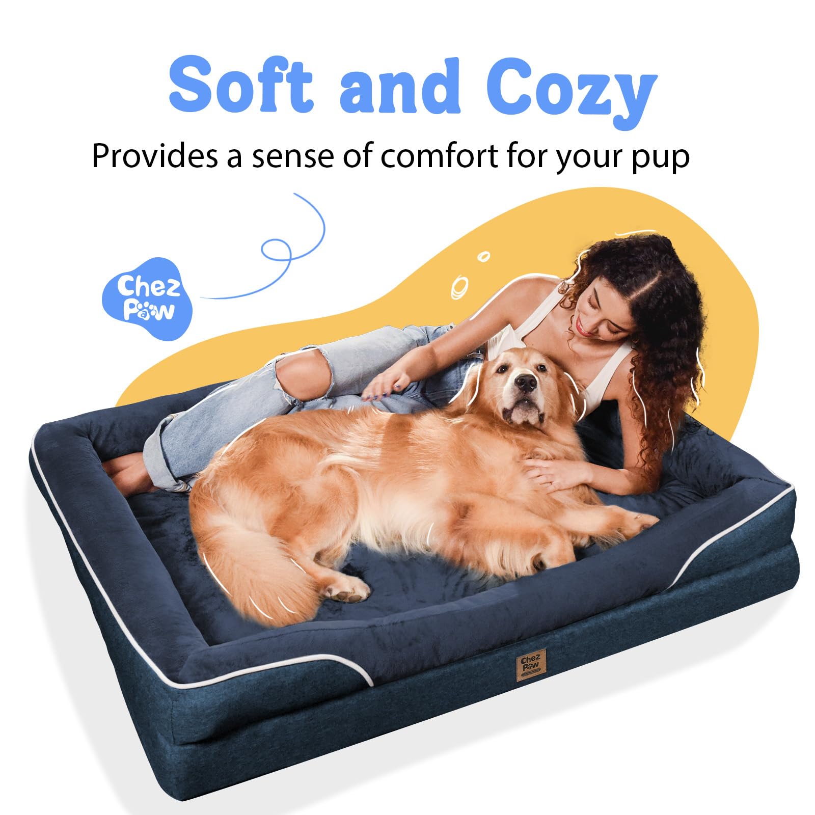 Chez Paw dual-zip removable cover makes cleaning quick and easy