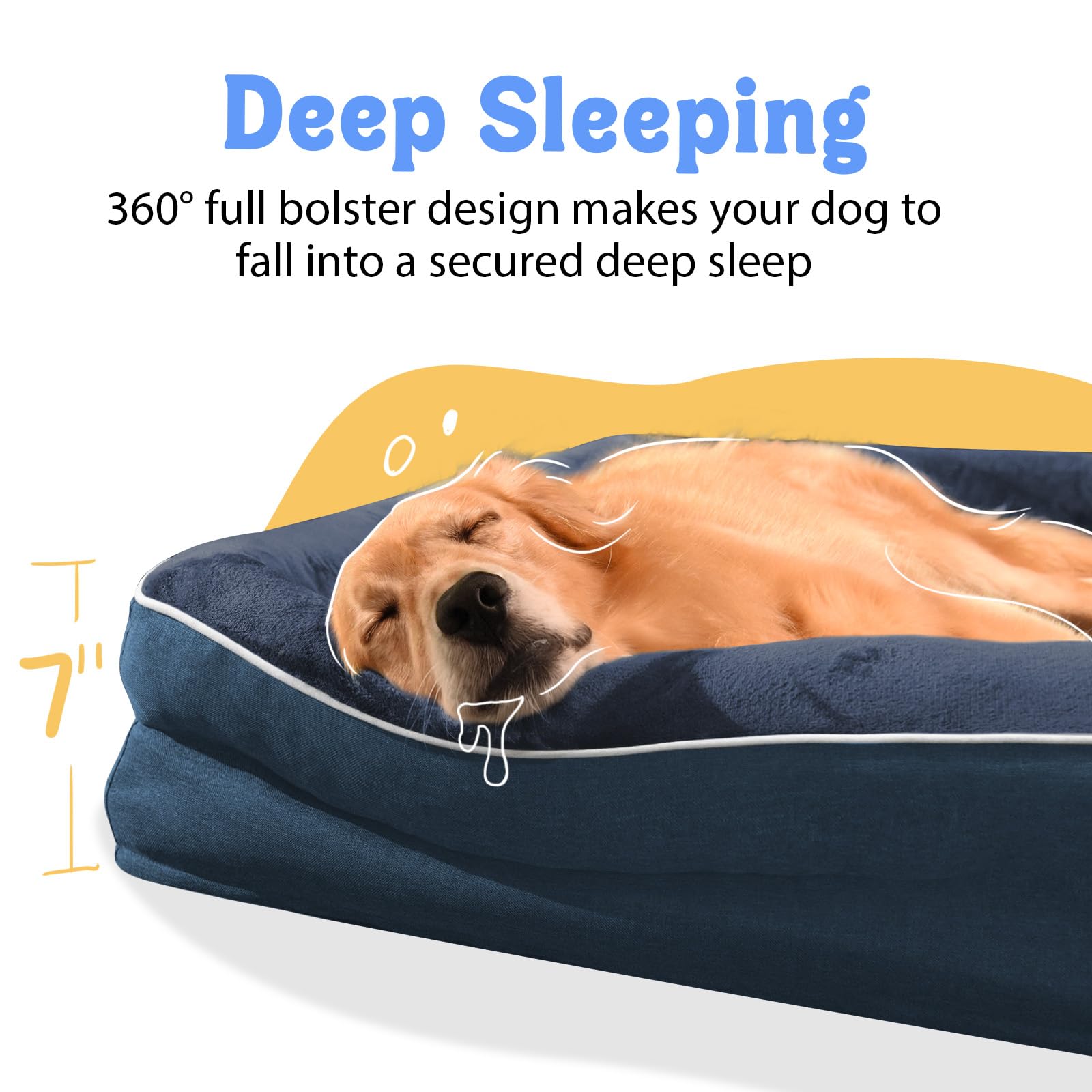 Chez Paw orthopedic egg crate foam supports spine and distributes weight across the surface