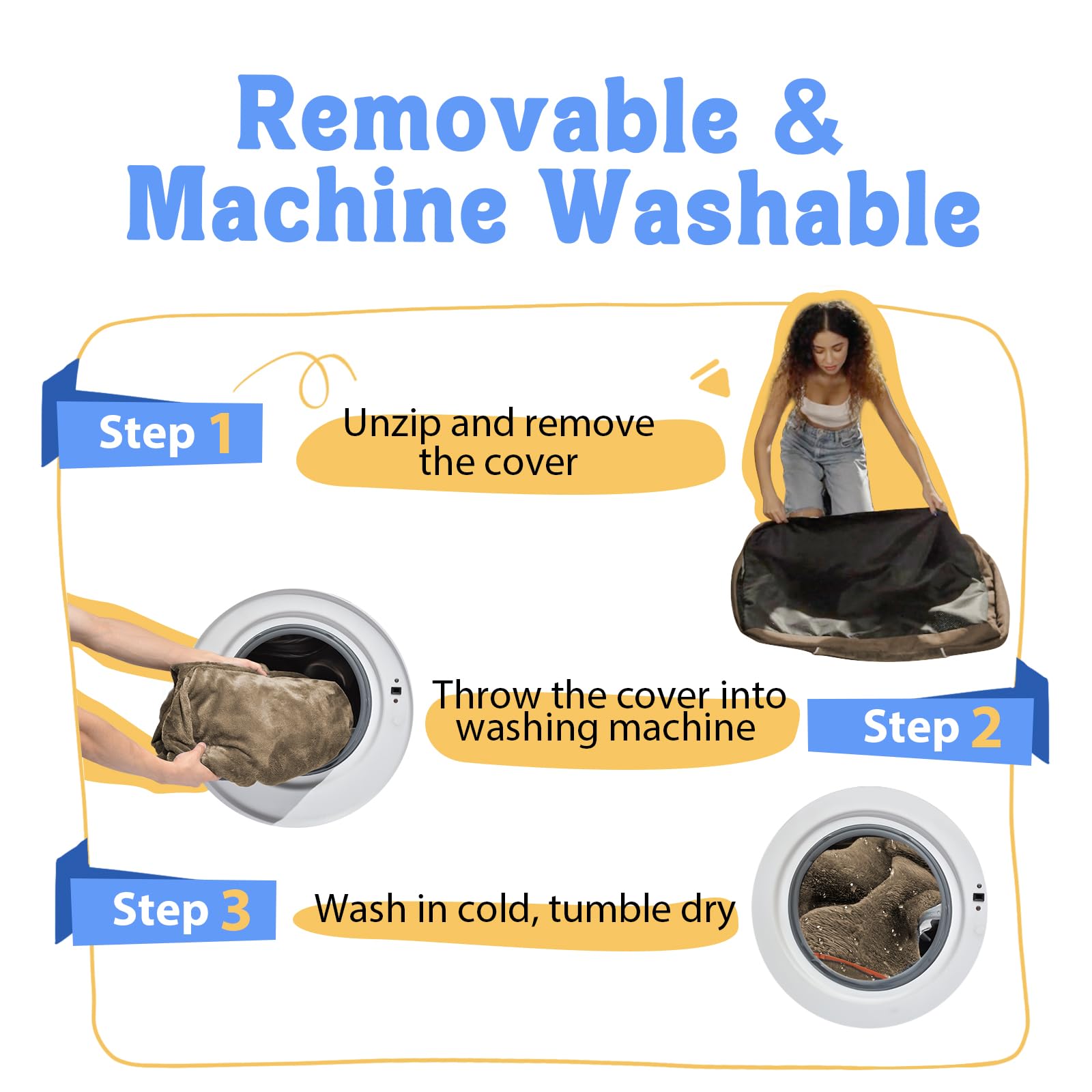 Chez Paw orthopedic XL bed dual-zipper cover for simple machine washing.
