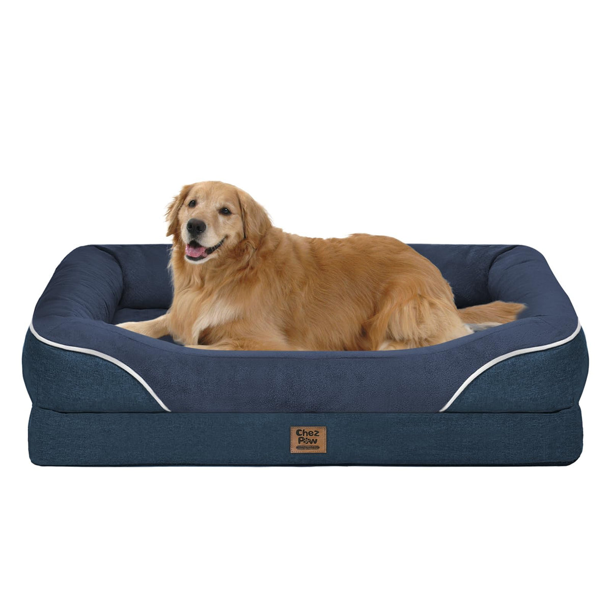 Chez Paw removable orthopedic large dog bed full view offering a roomy, cozy resting space.
