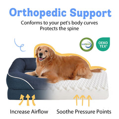 Chez Paw large dog bed 360-surrounded-support cushions the head and neck for restful naps