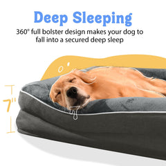 Chez Paw washable orthopedic large dog bed foam-egg-crate relieves pressure points