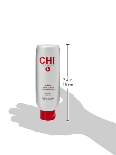 Label highlights pH-balanced CHI for Dogs Oatmeal Conditioner