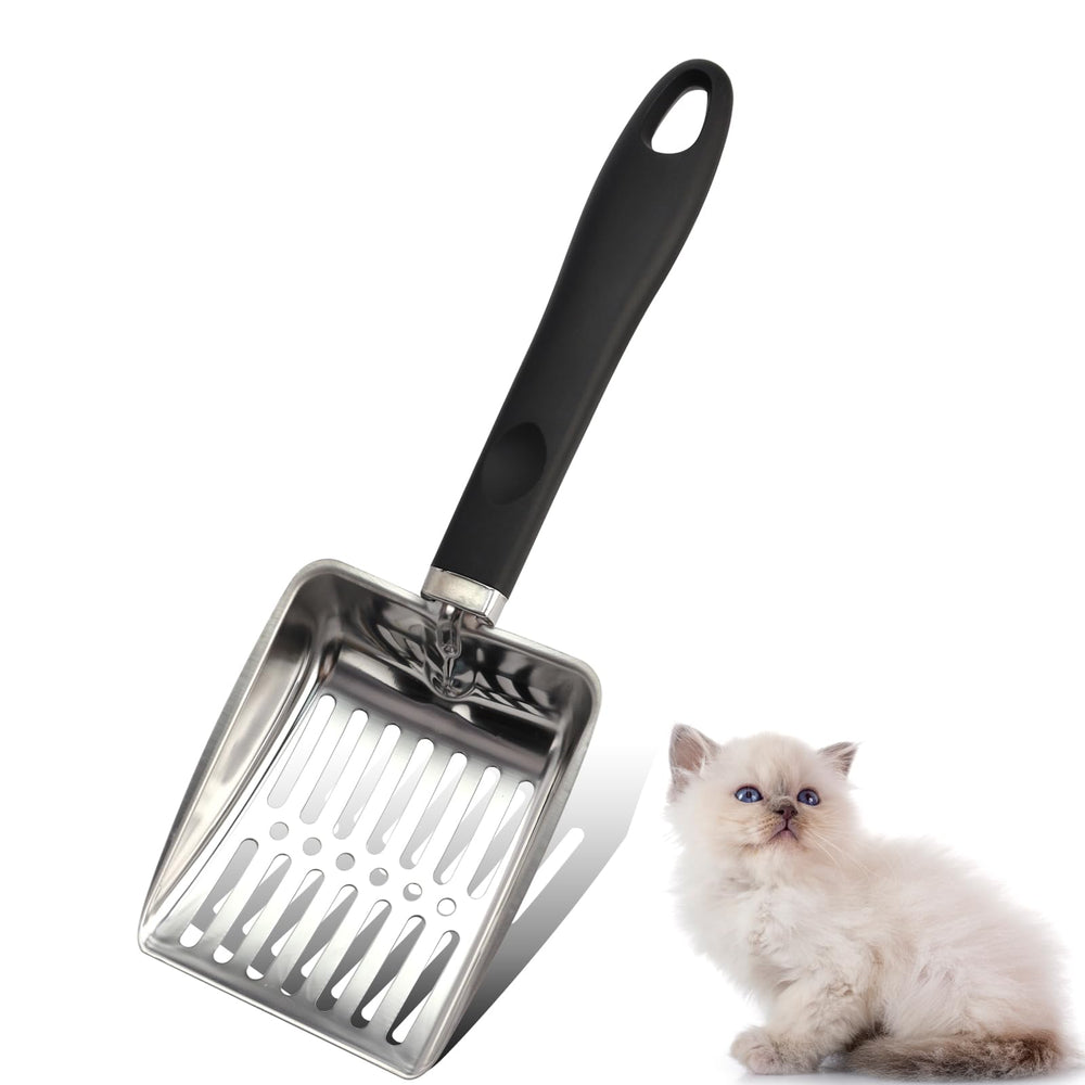 CHI SHANG stainless steel litter scoop with mirror finish for lasting durability.