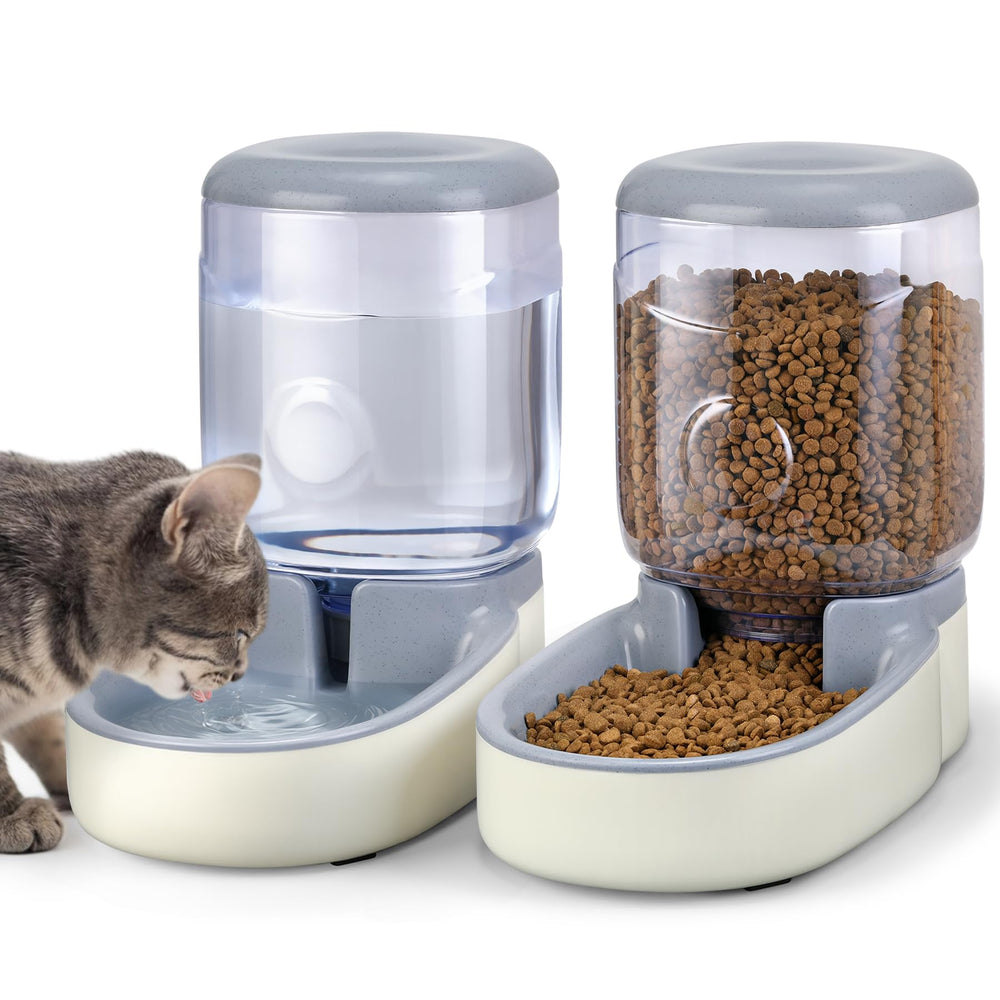 CHIAKBDK 2-pack automatic cat feeder image: compact set for steady meals away from home.