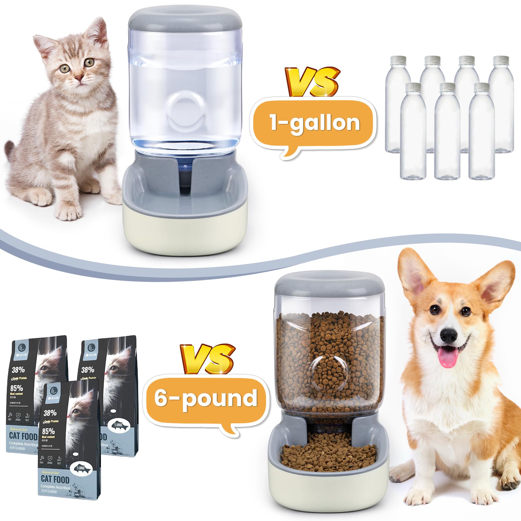 CHIAKBDK gravity feeder image: 1-gallon capacity lowers refills during trips.