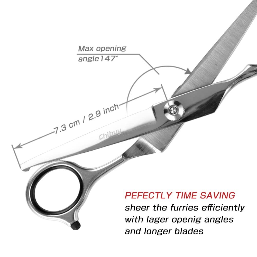 Chibuy ergonomic handle with non-slip rings improves grooming comfort.