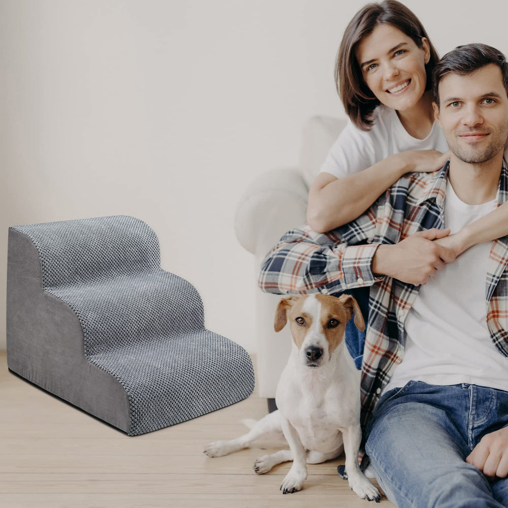 Chic Threads dog stairs foam core — high density rebound foam for quick shape recovery.