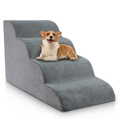 Chic Threads dog stairs four-step high-beds showing elevated access for small pets and beds