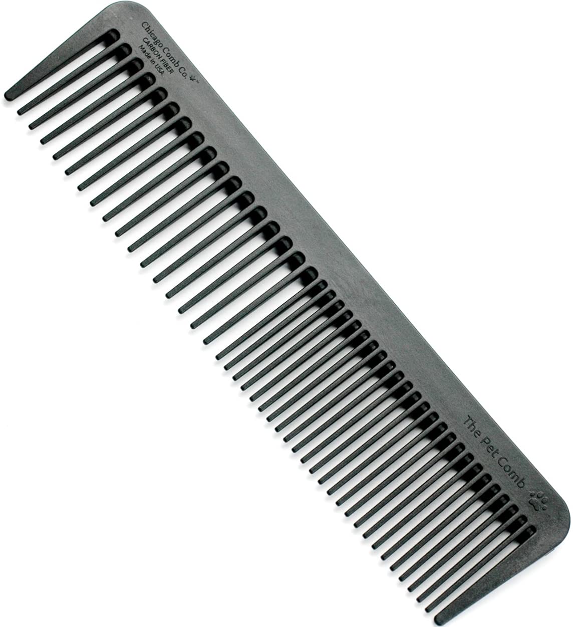 Chicago Comb No. 9 Pet carbon fiber anti-static finish shown for smooth brushing