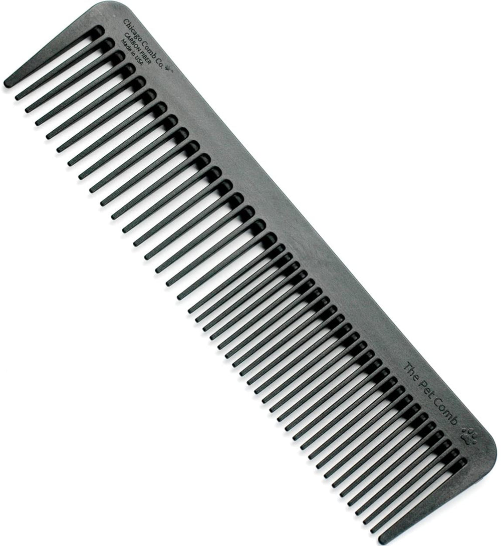 Chicago Comb No. 9 Pet carbon fiber anti-static finish shown for smooth brushing