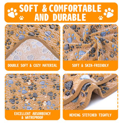 CHICAUP multi-color paw-print blankets image demonstrates playful design and pet enrichment.