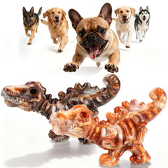 ChienBox indestructible dinosaur chew toy 2-pack for heavy chewers, long-lasting fun.