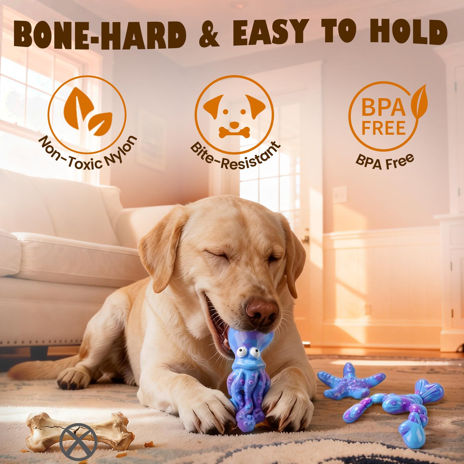 ChienBox juguete mordedor pulpo para perros agresivos, ofrece entretenimiento duradero