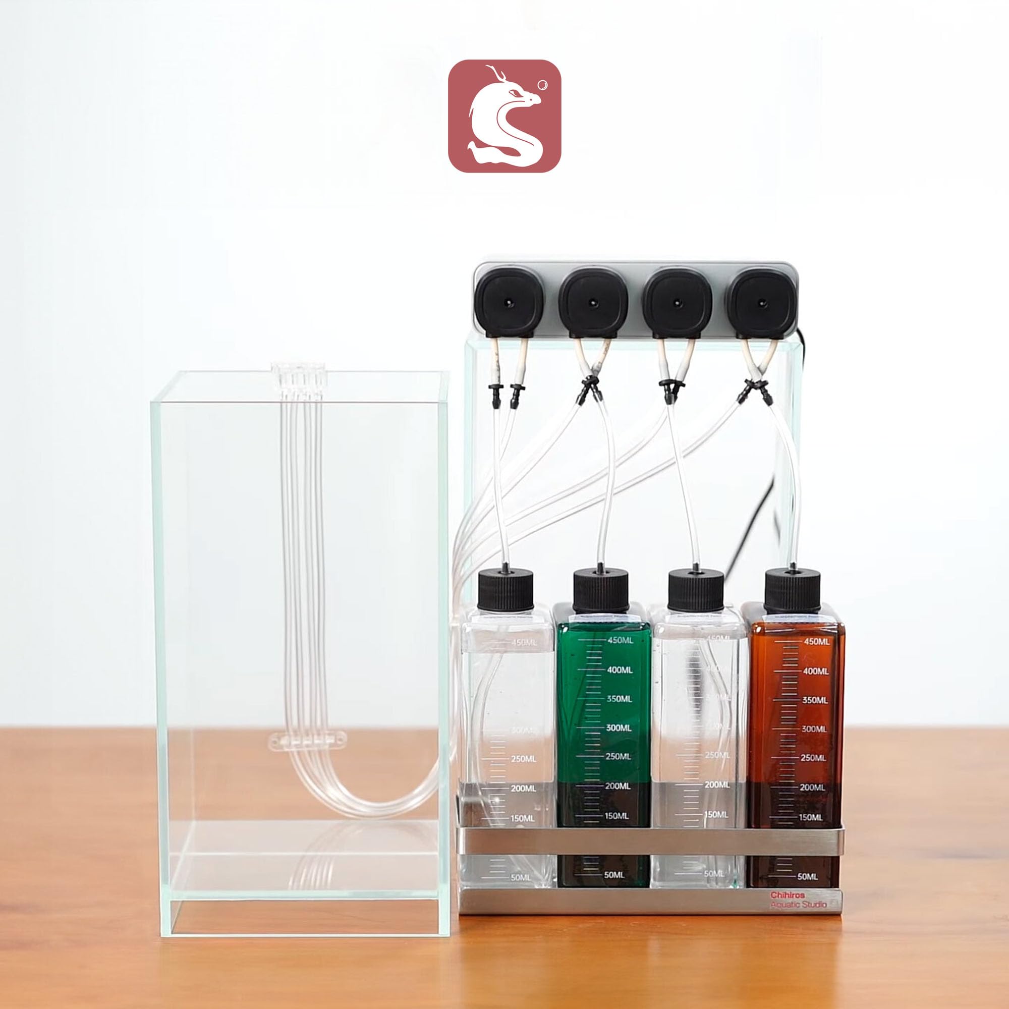 CHIHIROS dosing container compact design saves space in aquarium cabinet