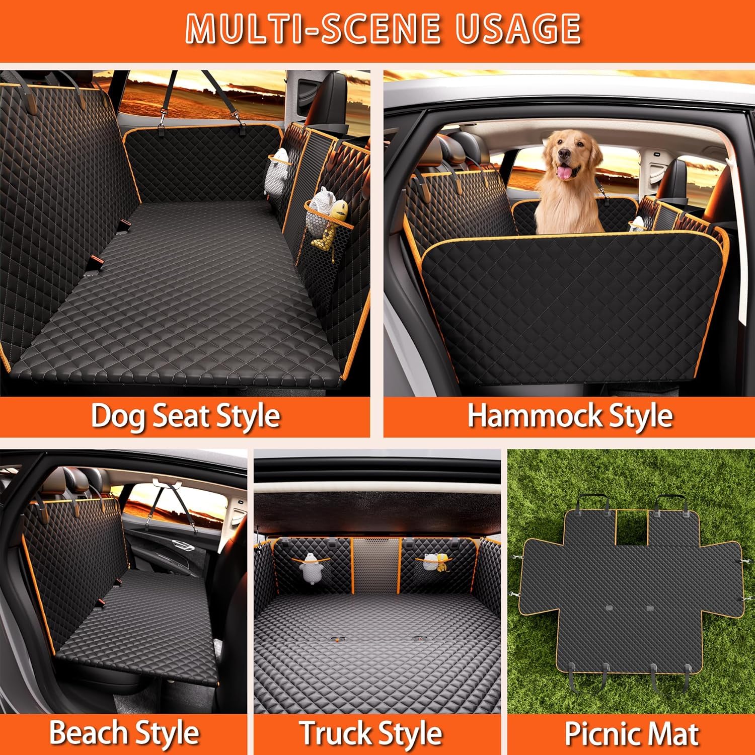 Chilino back seat extender adjustable straps fasten securely to headrests