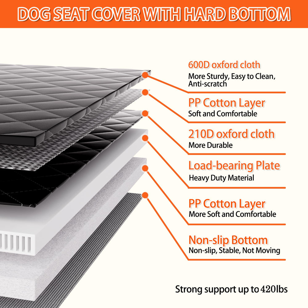 Chilino dog hammock in car demonstrates a safe, comfortable ride.