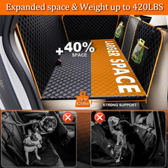 Chilino back seat extender hard-bottom plate provides sturdy support for heavy pets