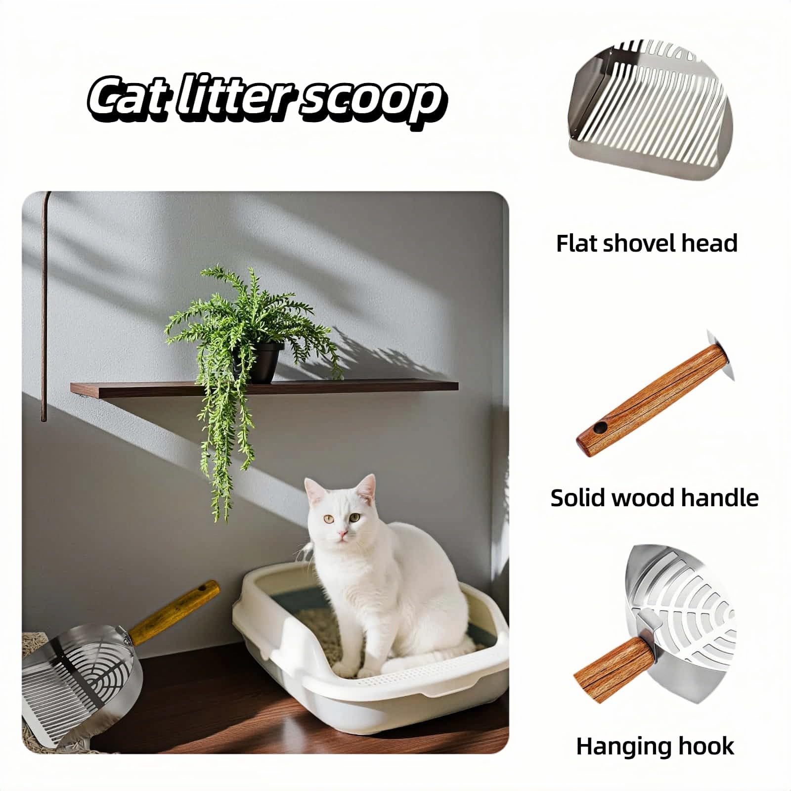 Chinshwehaw wood-handle scoop provides ergonomic grip for comfortable daily use.