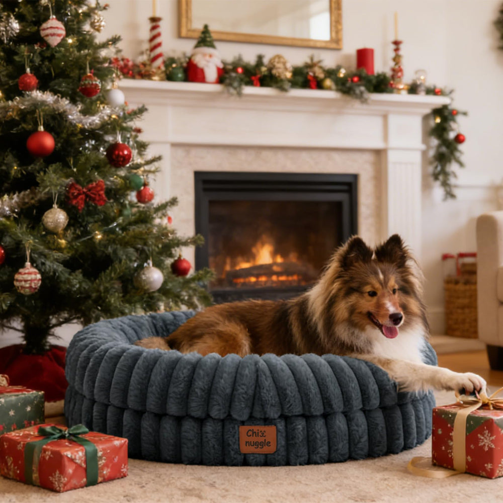 ChiXnuggle dog bed plush faux fur surface for calming naps
