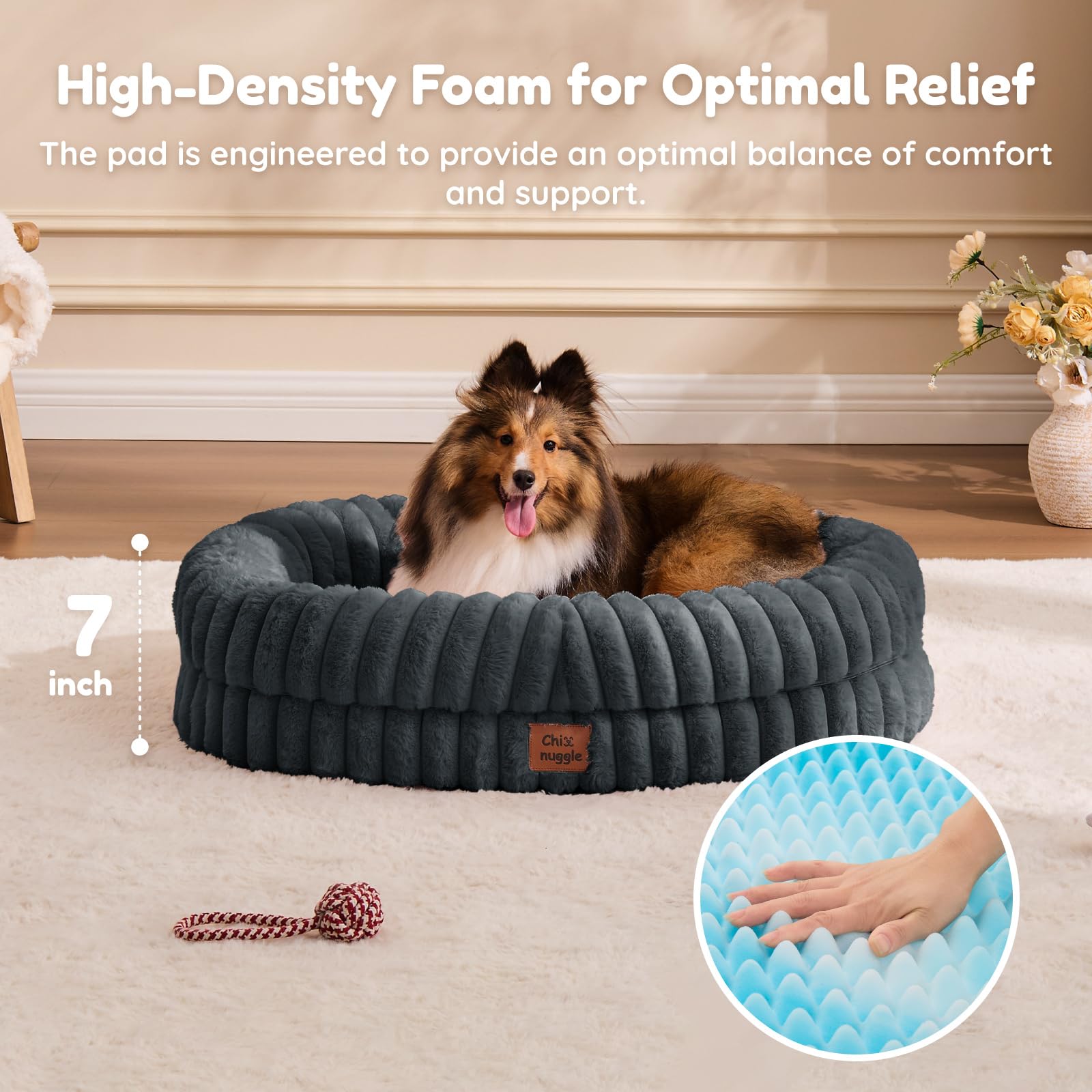 ChiXnuggle dog bed waterproof cover protects foam from accidents