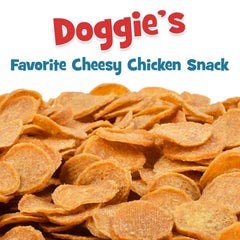 Chip's Naturals Doggie Chicken Chips high-protein snack closeup — supports active dogs during training.