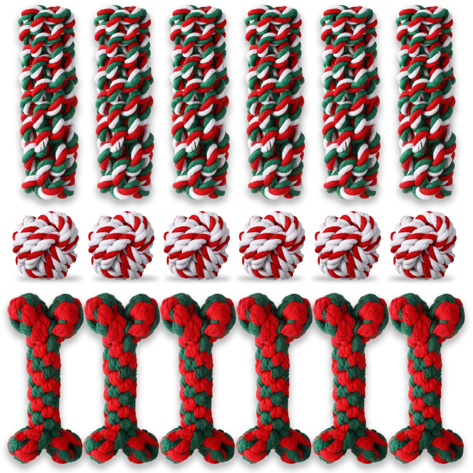 Chitidr Christmas rope ball image in vibrant colors for interactive play and dental-friendly fun