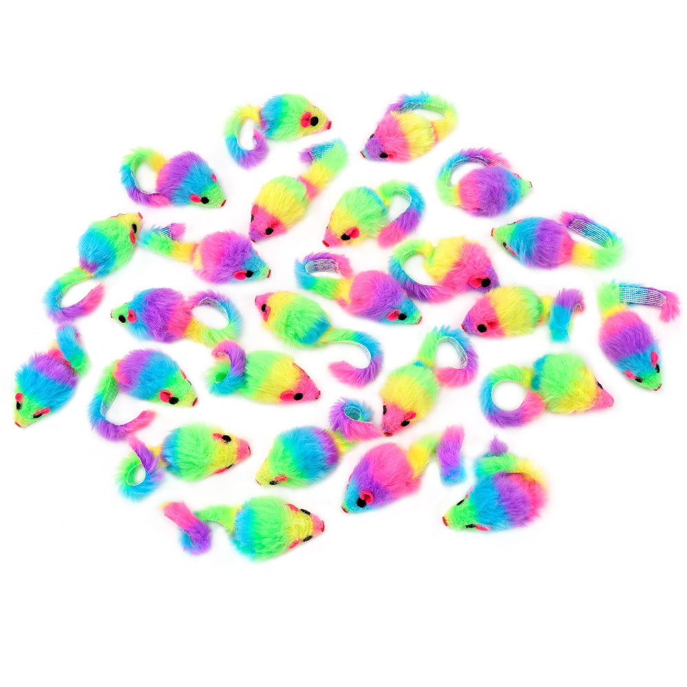 CHIWAVA 1-8-inch-mice rainbow-design offers high visibility for quick kitten targeting.