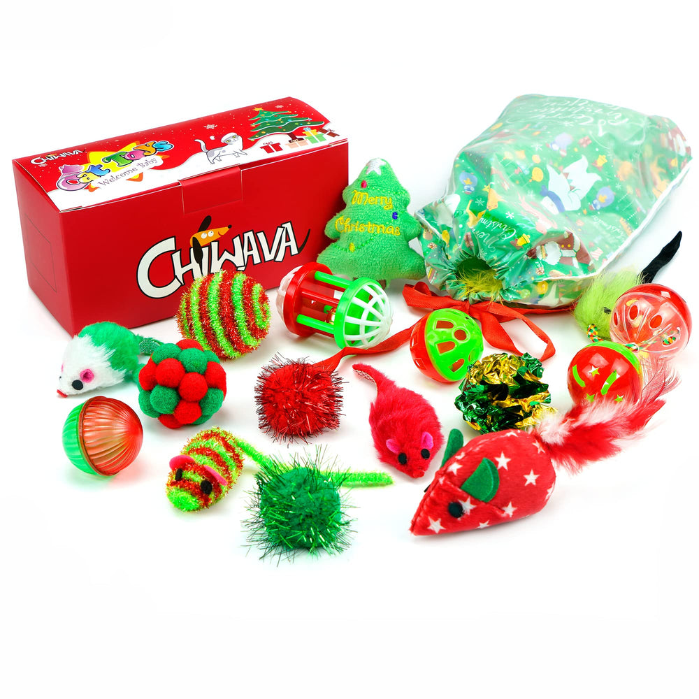 CHIWAVA Christmas cat toy ball encourages solo play and quick bursts of energy.