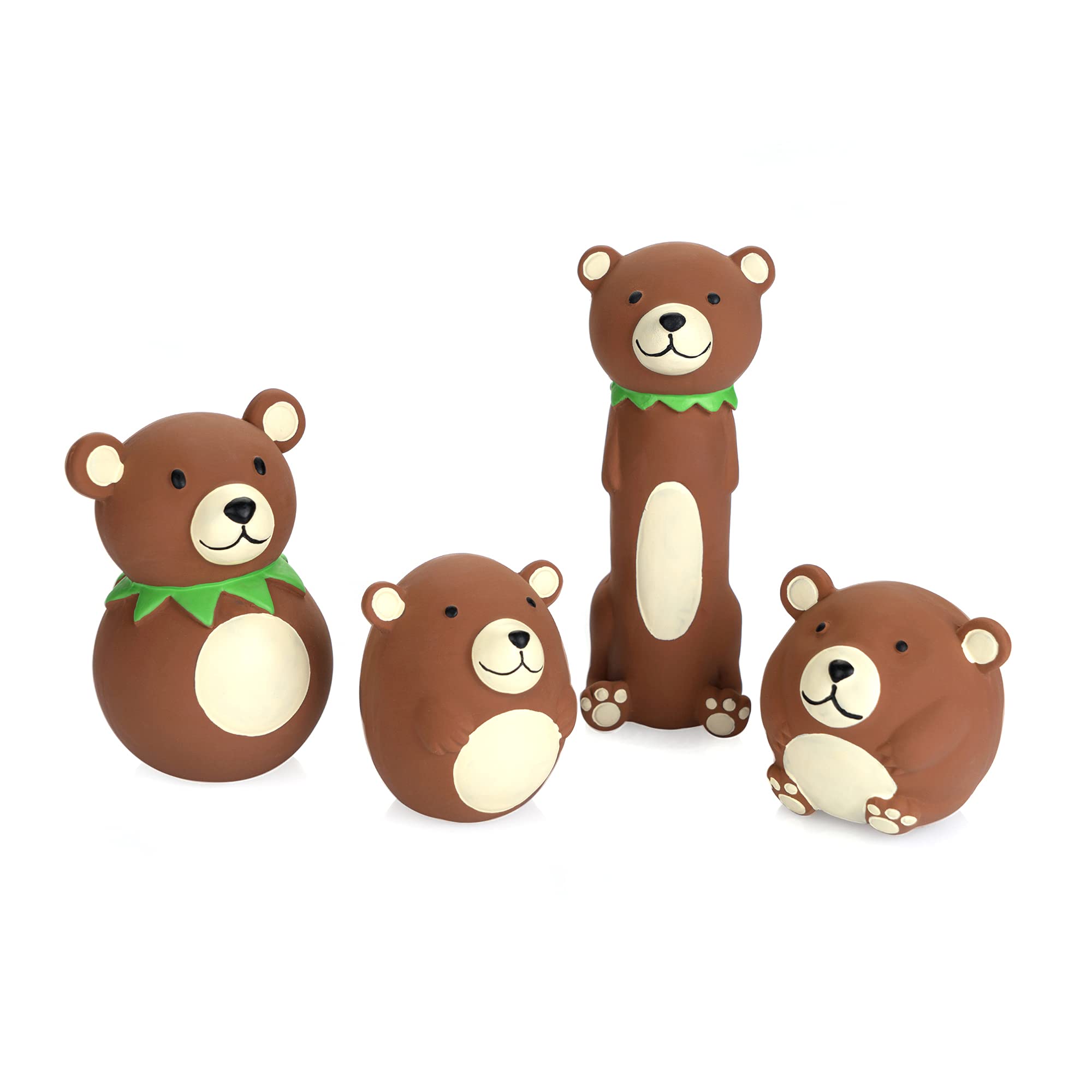 CHIWAVA egg-shaped brown bear offers soft squeezable latex for solo play.
