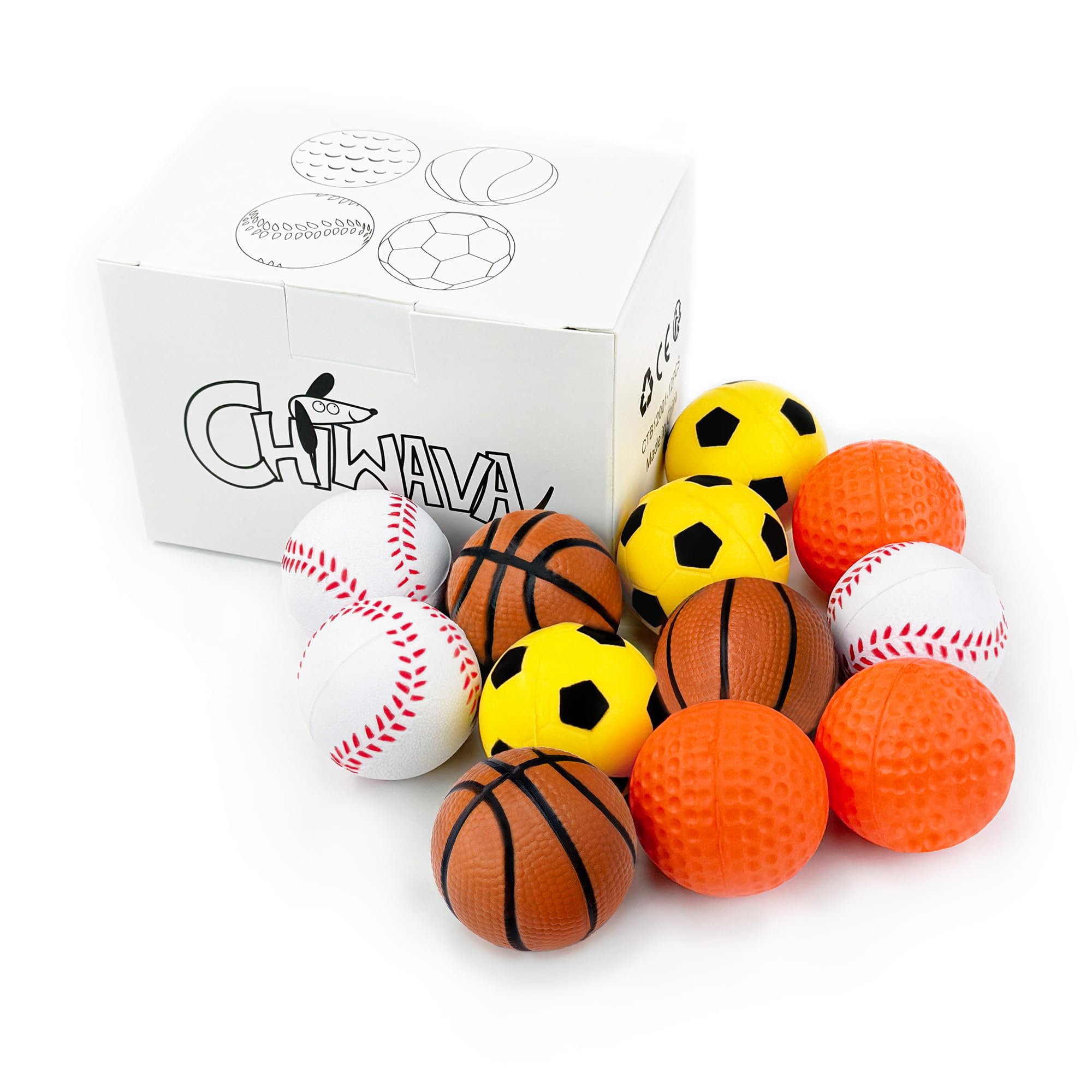CHIWAVA soft ball being batted by a cat, promoting exercise and fun.