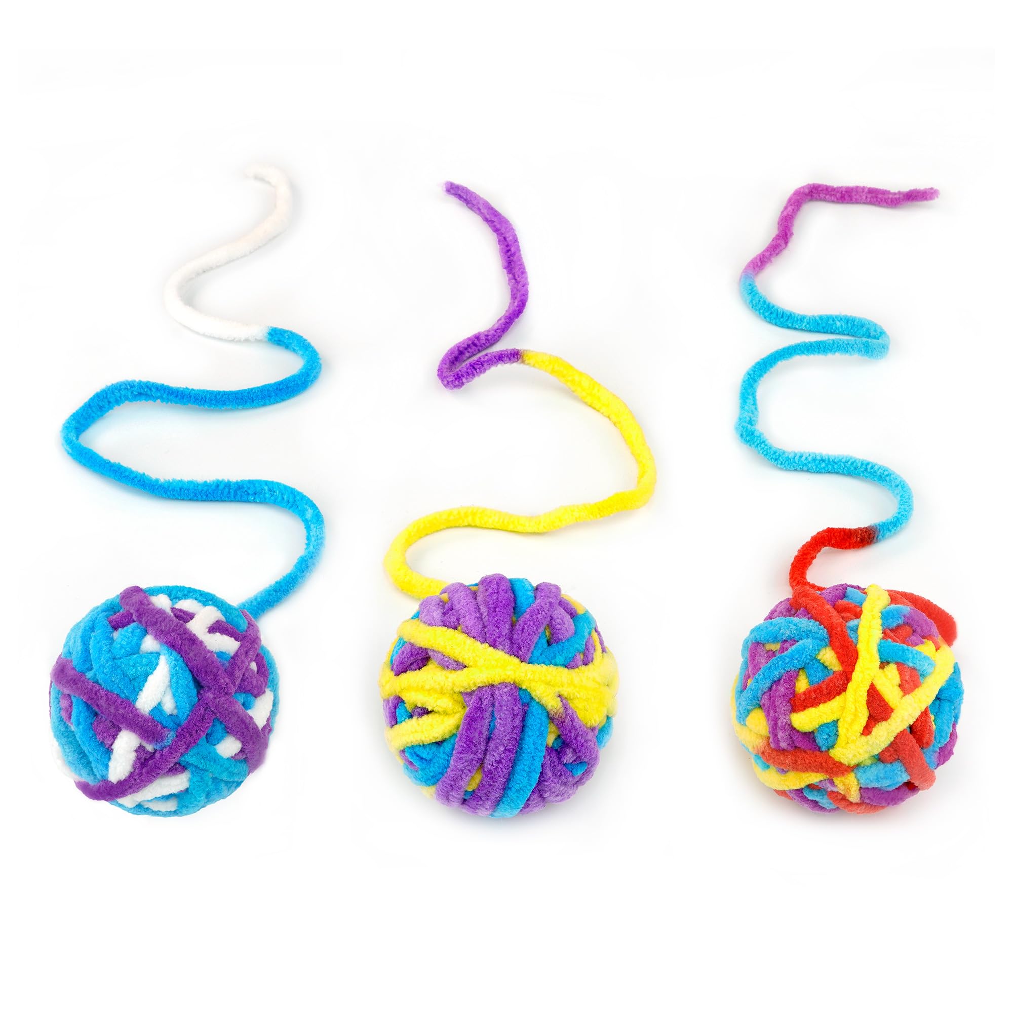 CHIWAVA cat chasing and hurling yarn ball in motion
