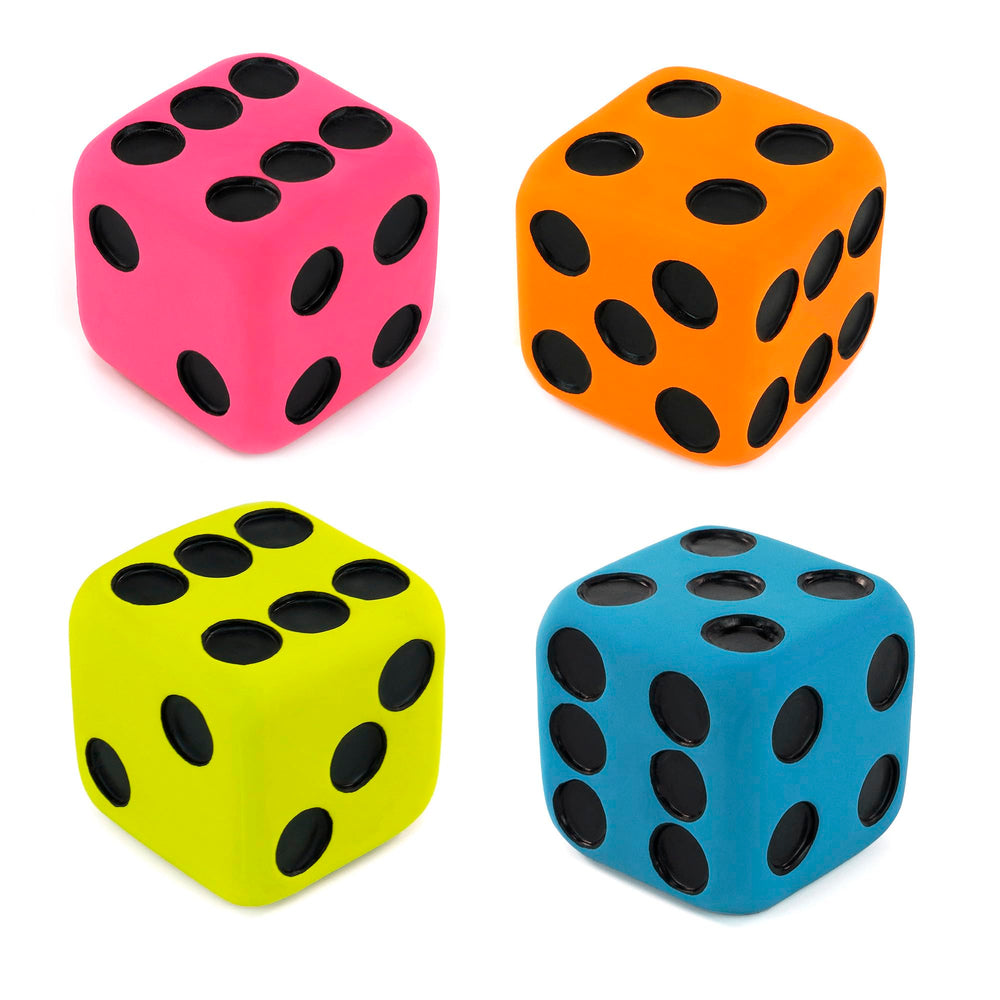 CHIWAVA dice latex toy green supports outdoor and indoor play with a soft squeeze.