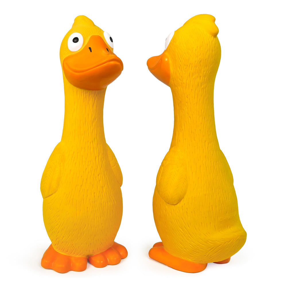 CHIWAVA indoor-outdoor fetch toy yellow duck for versatile play.