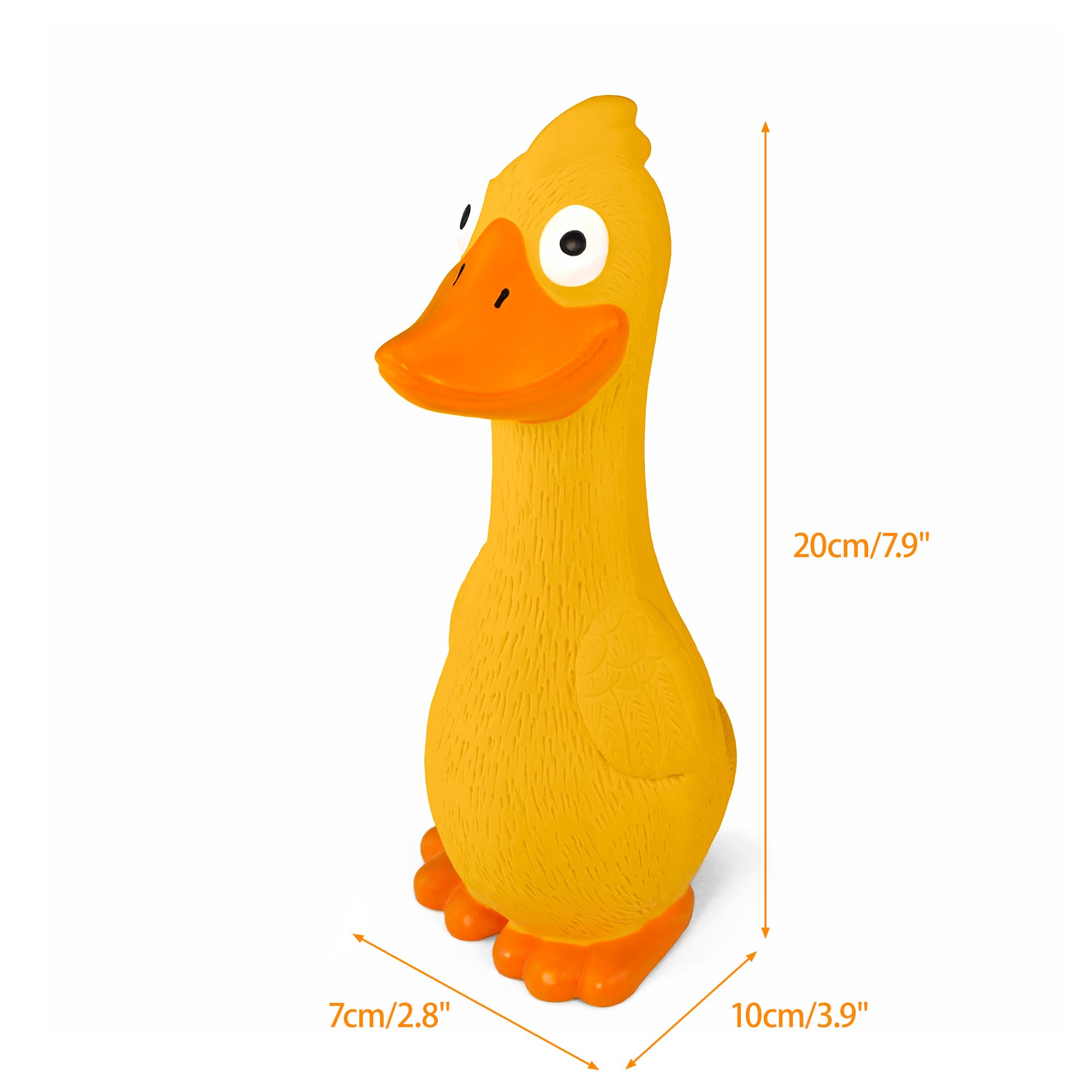 CHIWAVA latex dog toy non-toxic yellow duck safe for chewing.