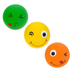 CHIWAVA smiley-face ball 4 works well for outdoor and indoor fetch and bouncy play.