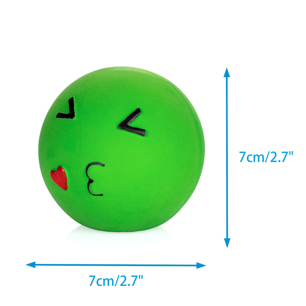 CHIWAVA 2.7-inch latex ball with smiley expression fits medium dogs.