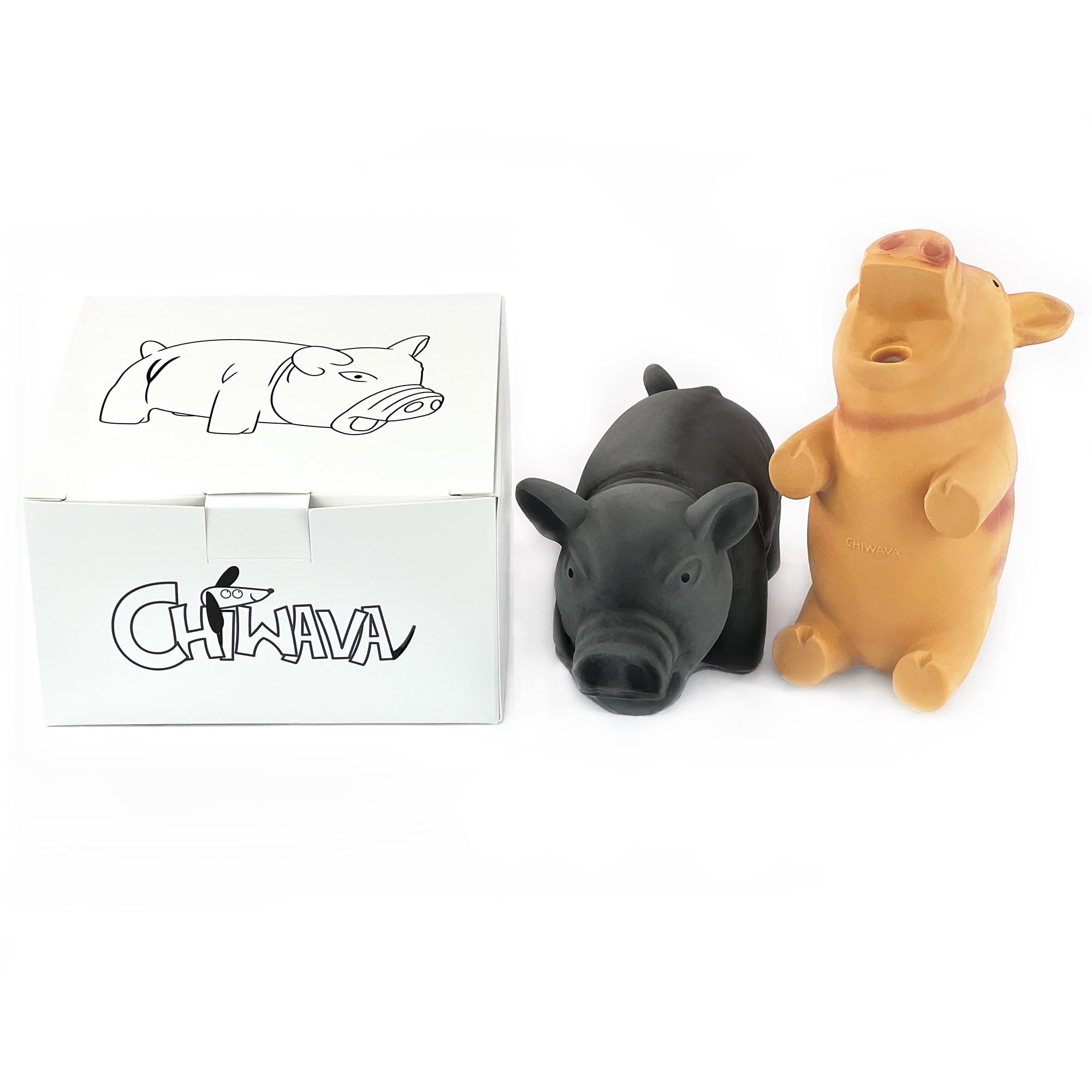 CHIWAVA pig dog toy 6.5-inch side view perfect fit for medium chewers.