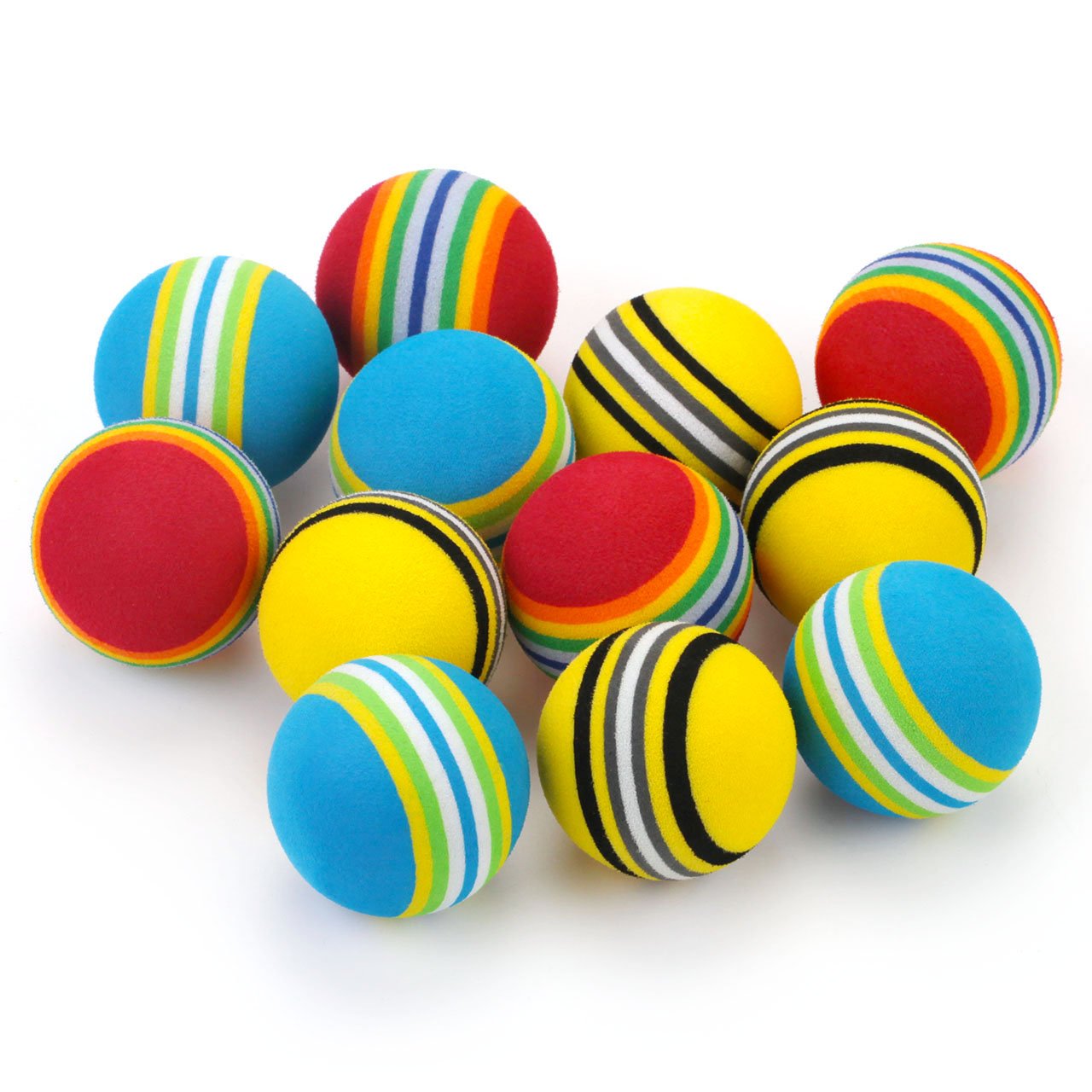CHIWAVA rainbow color balls bright hues boost visual engagement during playtime.