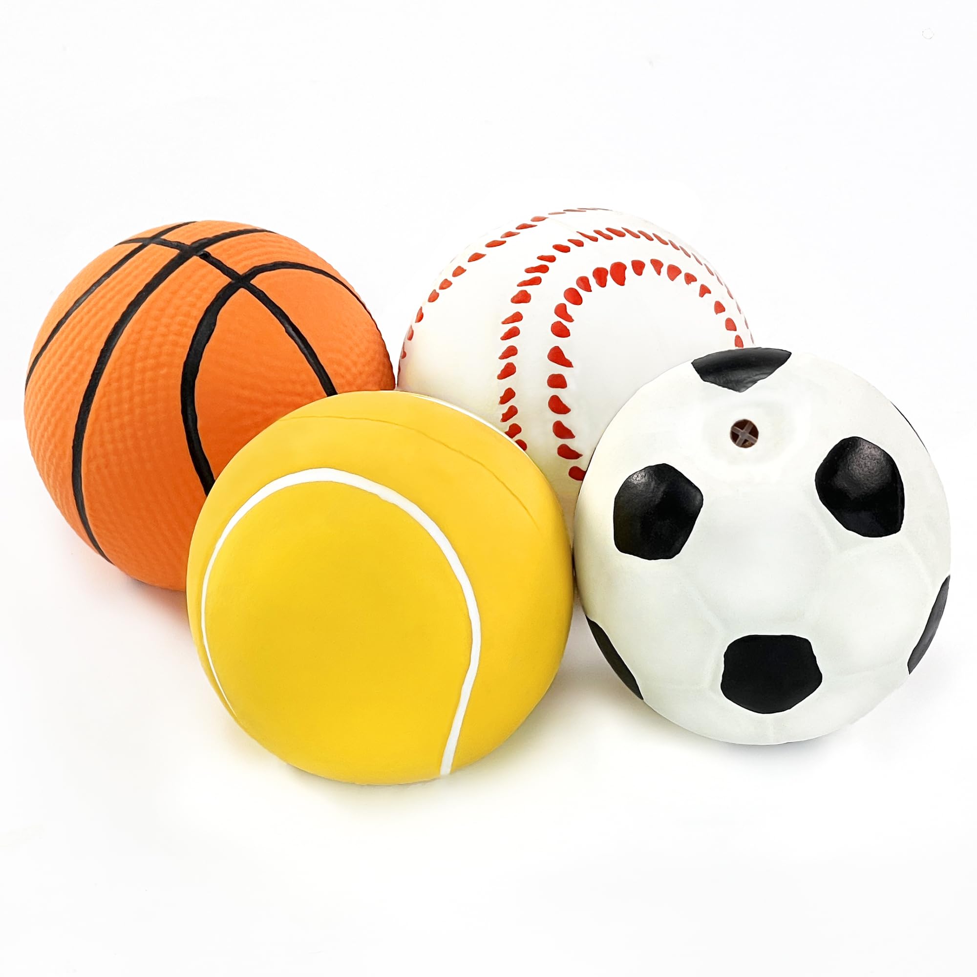 CHIWAVA 4Pack small dog fetch ball in outdoor setting for park play