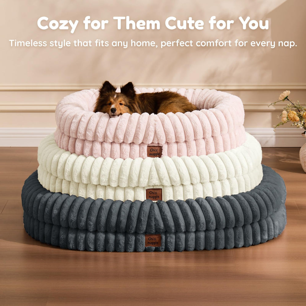 ChiXnuggle dog bed 360 bolster position supports curled resting posture