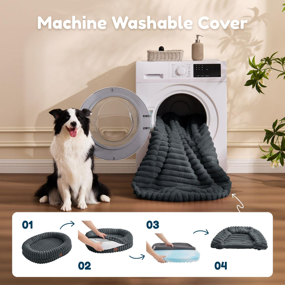 ChiXnuggle dog bed dark grey fabric close-up showcases durable soft material