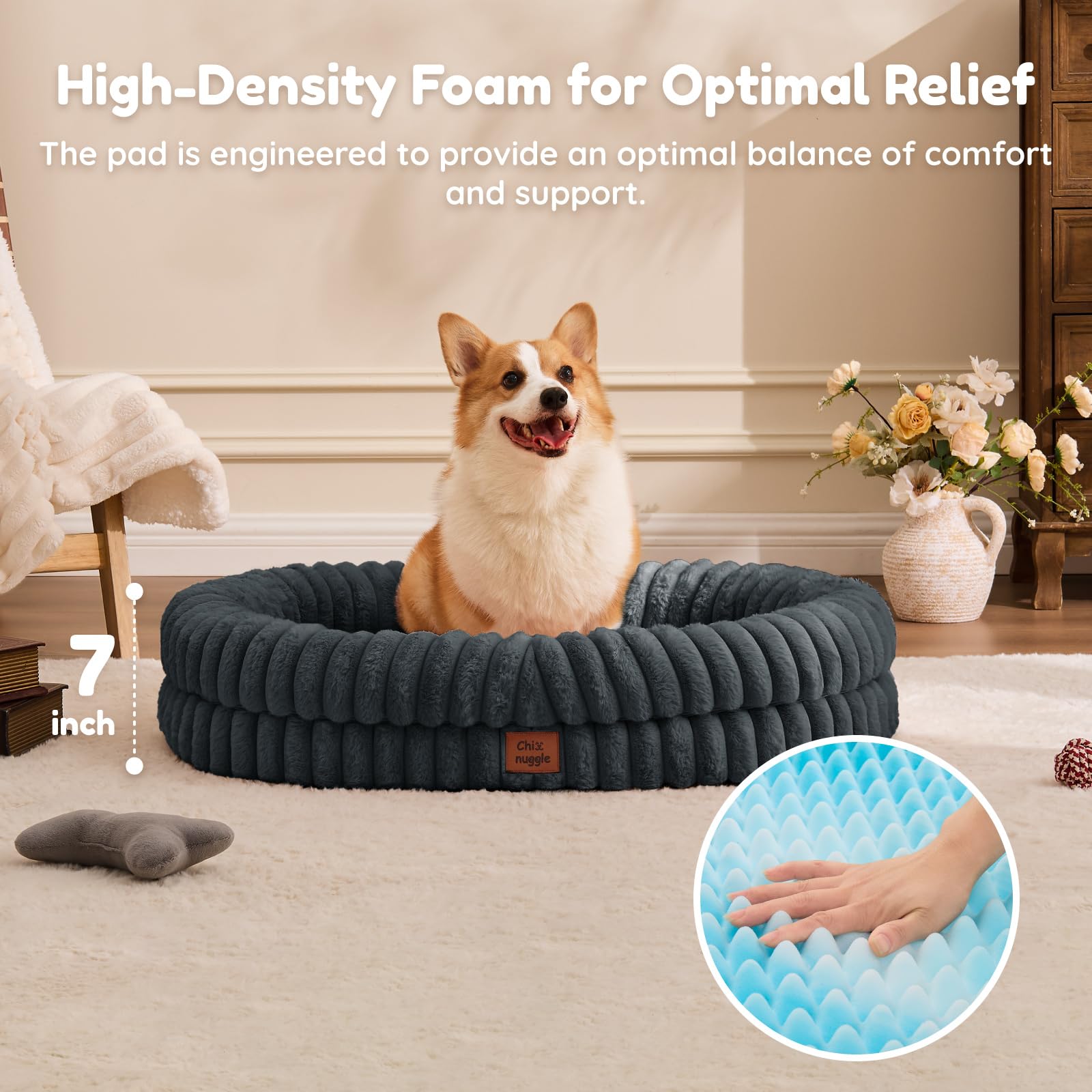 ChiXnuggle dog bed waterproof removable cover demonstrates easy cleaning and protection