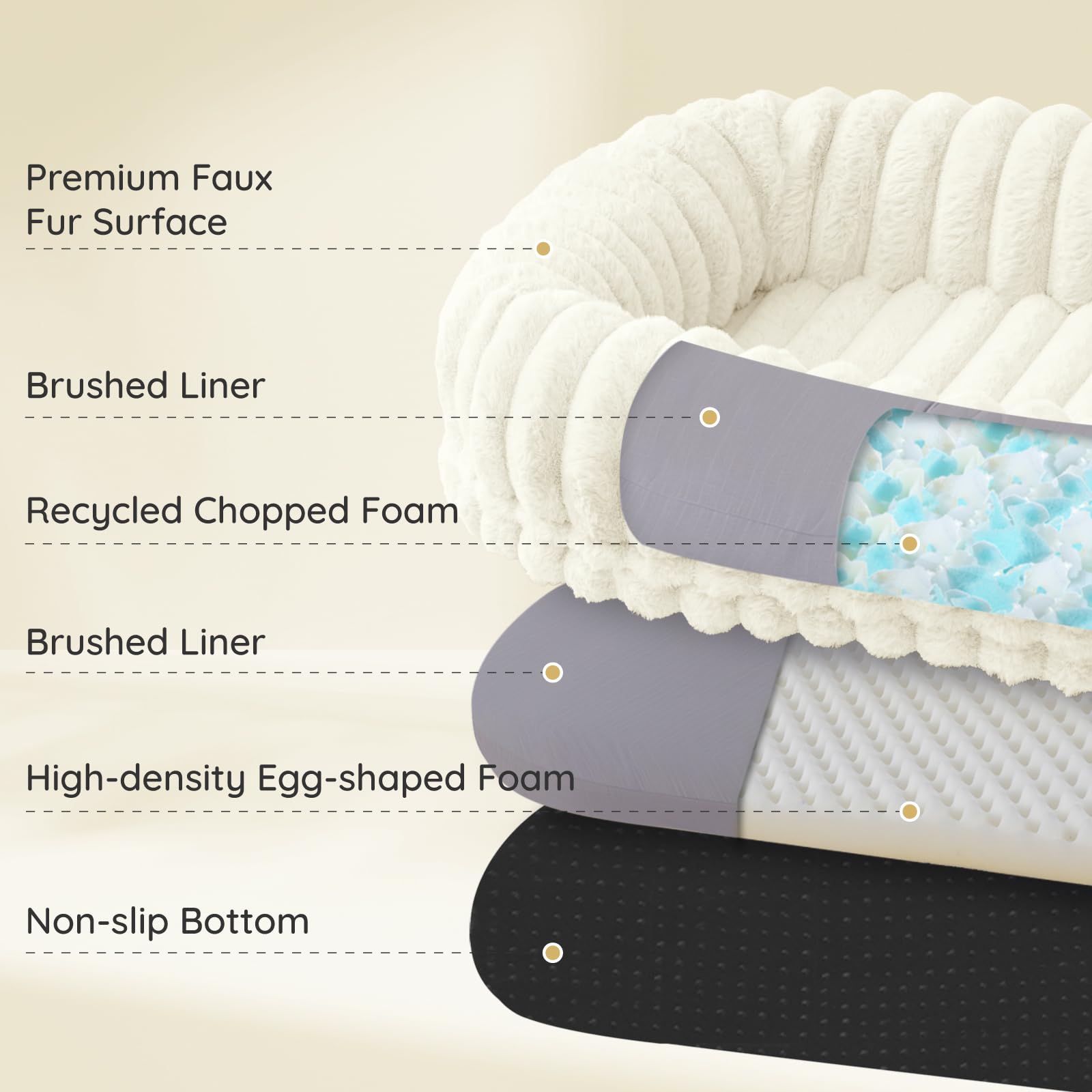 ChiXnuggle human dog bed cream portable-handle enables easy repositioning.